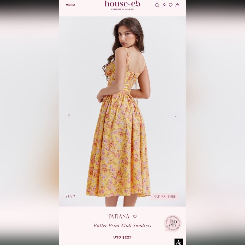 House of CB Tatiana Corset Floral Midi Dress